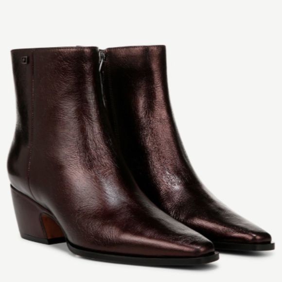 Franco Sarto Vivian Bootie In Metallic Brown Leather (WIDE) - Picture 1 of 9